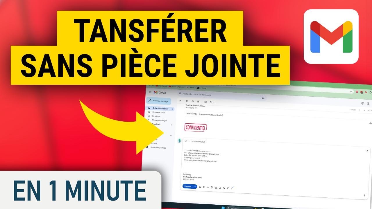 Transférer un email sans la pièce jointe sur Gmail - YouTube