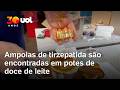 Receita Federal encontra ampolas de remédio para emagrecer em potes de doce de leite; veja vídeo