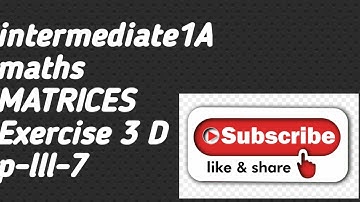 mathematics ll matrices ll intermediate1A exercise 3D