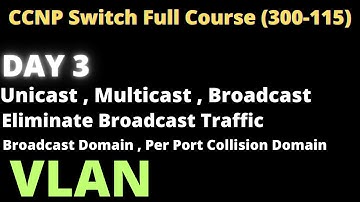 CCNP Switch DAY 3 | Unicast, Multicast , Broadcast | Eliminate Broadcast Traffic | VLAN