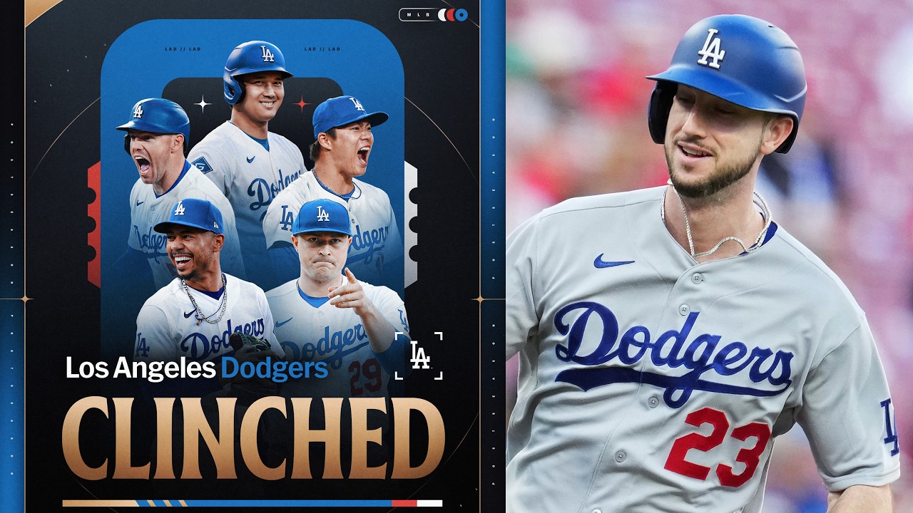 Los Angeles Dodgers clinching their 14th consecutive postseason berth in Cincinnati in 2026