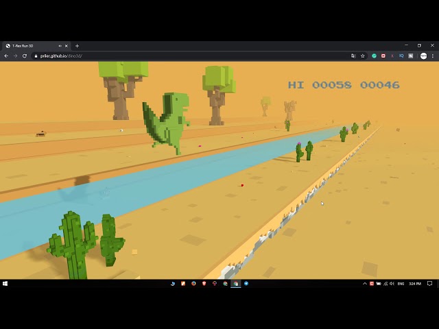 Chrome Dino Run Game is now available in 3D