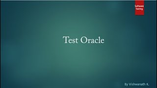 Unit I - Test Oracle