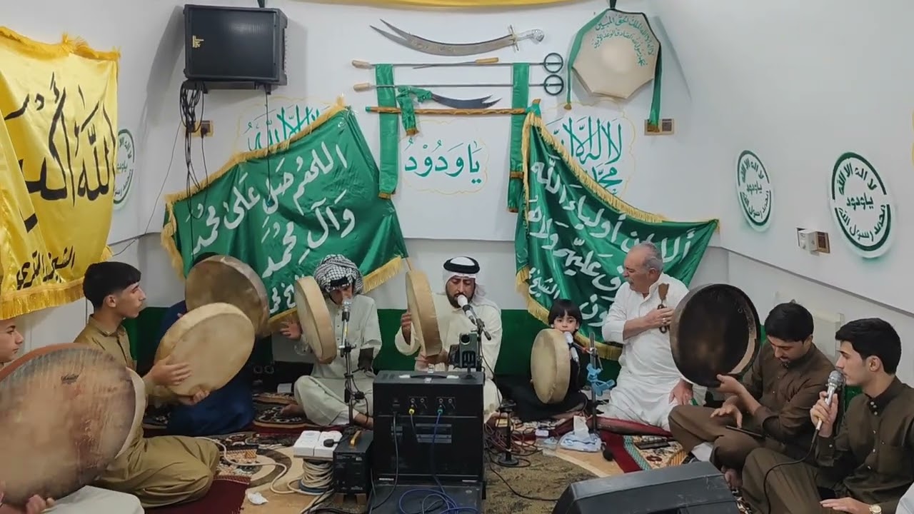 المداح السيد شاكر اللويزي في التكية الرفاعية القادرية الشيخ محمد التلعفري ابو العلمين في تلعفر 474