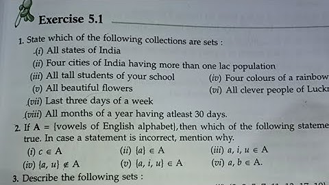 {SETS} CHAPTER CLASS 7TH || ML AGGARWAL CHAPTER 5 | EXERCISE 5.1 SOLUTION