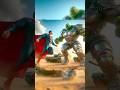 Battle of Superman and Hulk in the desert with super tanks