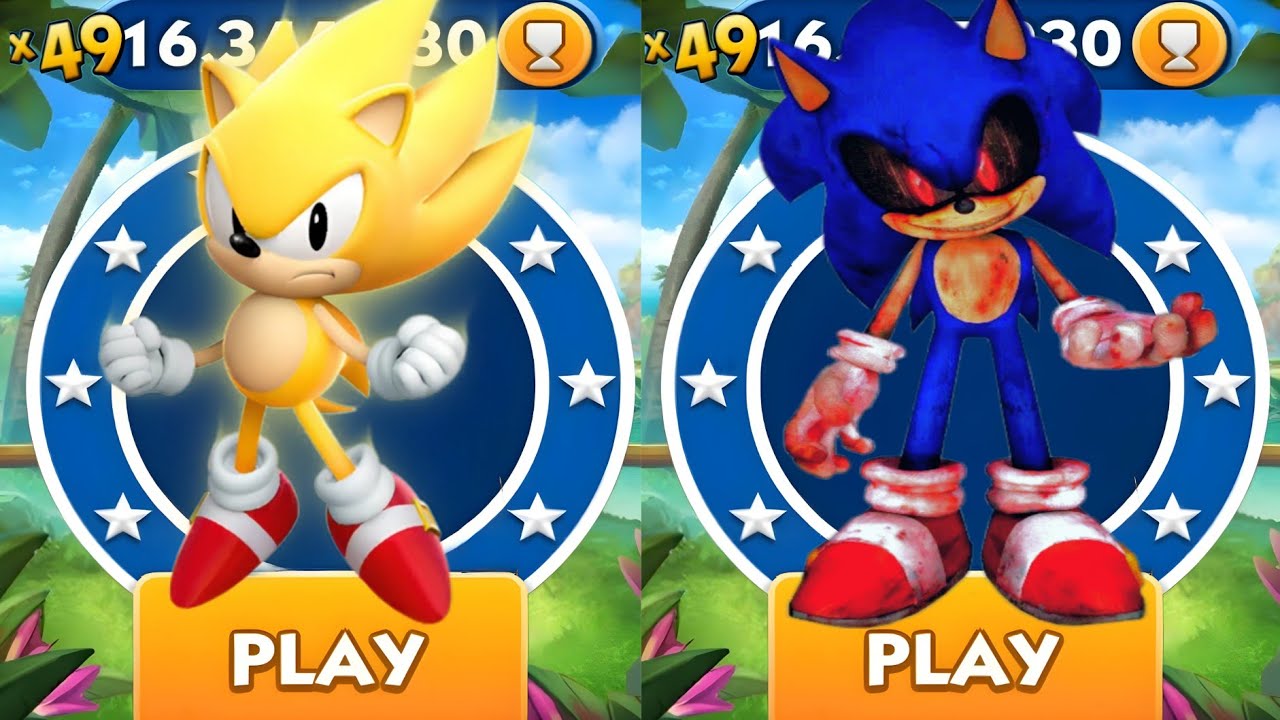 Sonic Dash - Classic Super Sonic VS Sonic EXE _ Movie Sonic vs All ...