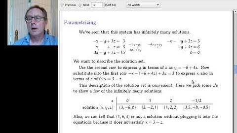 One.I.2 Describing Solution Sets, Part One