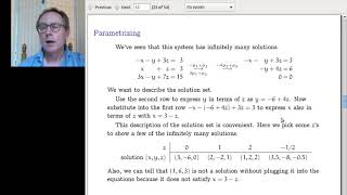 One.I.2 Describing Solution Sets, Part One
