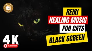 Soothing Reiki Healing Music for Cats Black Screen with Purring 🐾 Relaxing Music for Cat