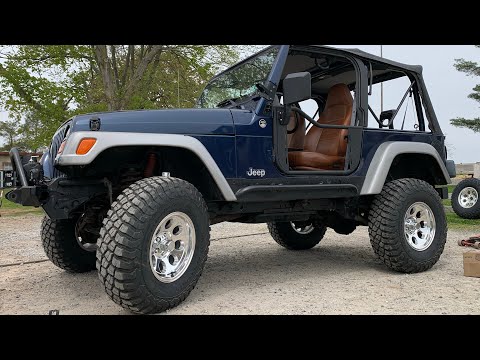 New tires and wheels on the Jeep Wrangler TJ