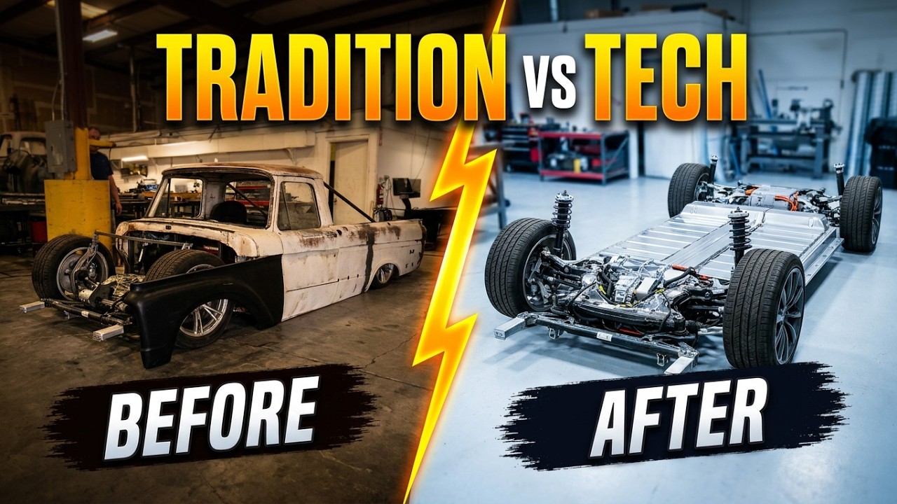INSANE Tesla-Powered Ford F100 Build – Right-Hand Drive, Custom Chassis, Hidden Tech!