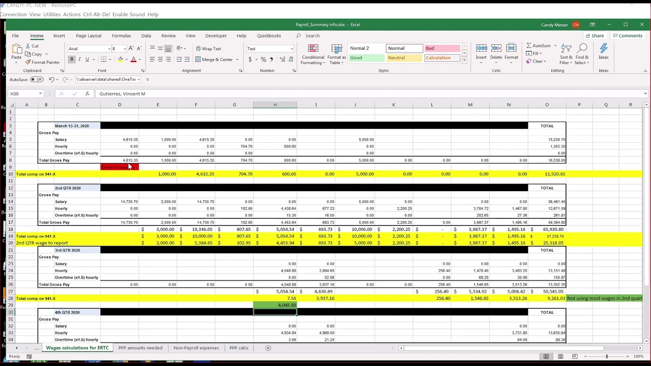 Employee Retention Credit Worksheet 2021