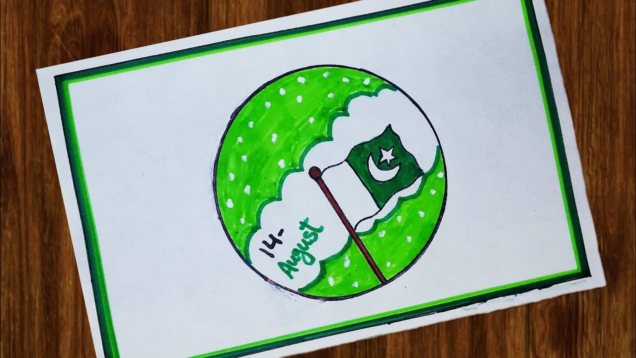 Independence Day Easy Drawing 🇵🇰 // Pakistan Flag Drawing Poster