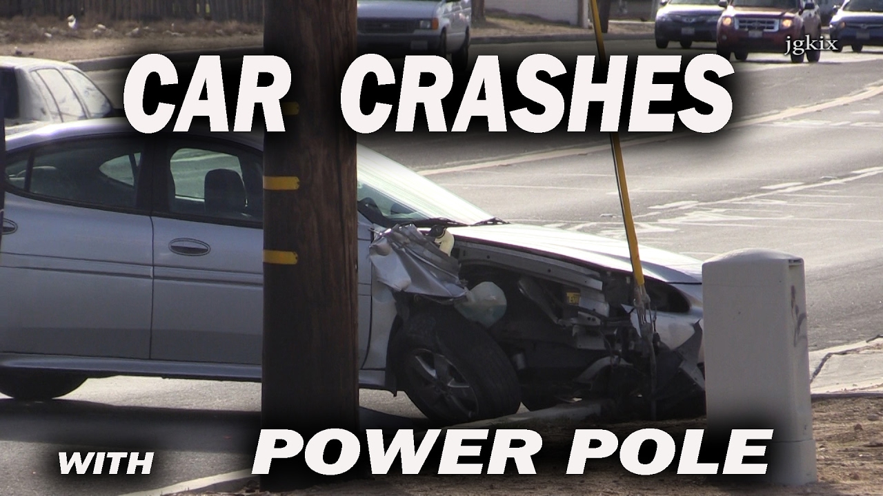 Vehicle hits power pole in Victroville - YouTube