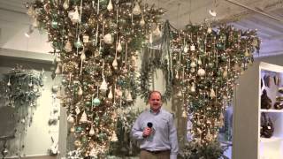 Upside Down Platinum Christmas Tree - Sage
