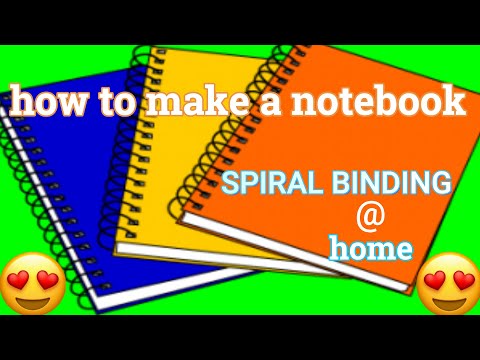 How To Spiral Bind A A4 Size Notebook With String||Diy Unruled Spiral Notebook Binding At Home