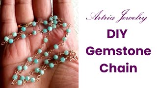 Perfect Wirewrap Loop Chain for Beginners,  DIY Gemstone Necklace, Beaded Rosary Chain