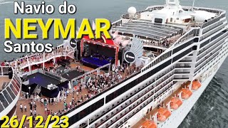 NAVIO DO NEYMAR MSC PREZIOSA saindo SANTOS 26/12 @naviodecruzeiroenovidades  #cruzeiro #ship #drone