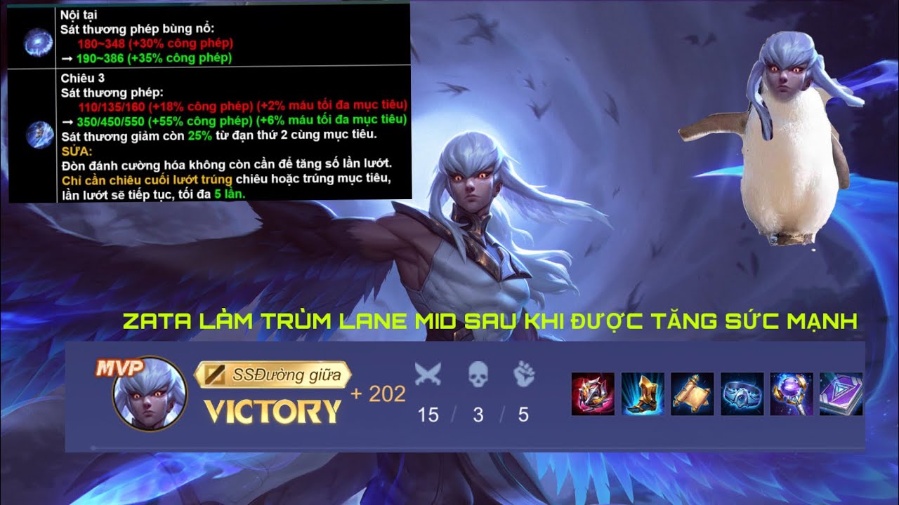 Cách chơi Zata sau khi được buff làm TRÙM Lane MID!!!!!