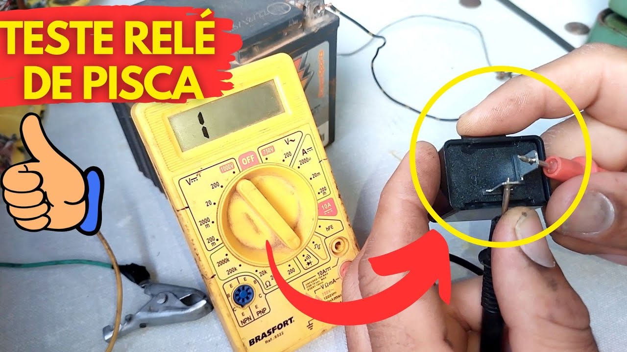 Como testar relé de pisca ou seta de dois pinos ?