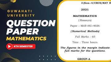 BSc CBCS 4 th sem question paper Download Mathematics Numerical methods GU
