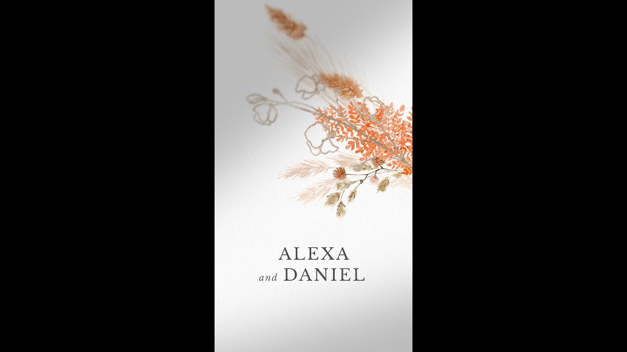 Beautiful Boho Wedding Invitations | Burnt Orange and Gold Digital Video Invite