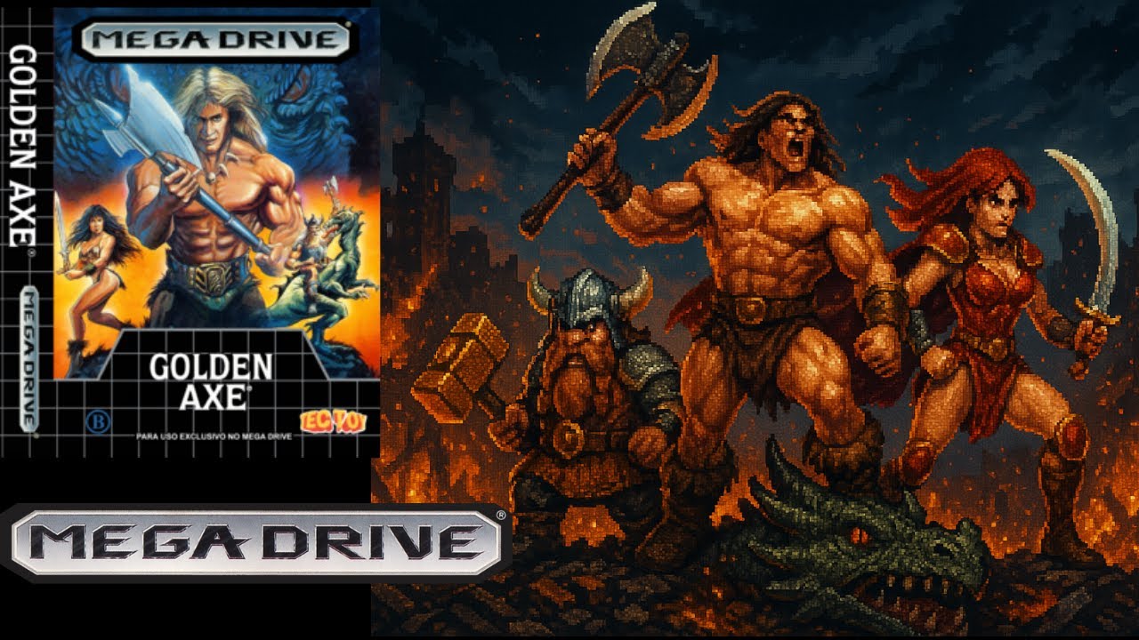 GOLDEN AXE (Mega Drive) – Gameplay Completo! Clássico ABSURDO da Era 16-Bit! 🐉⚔️