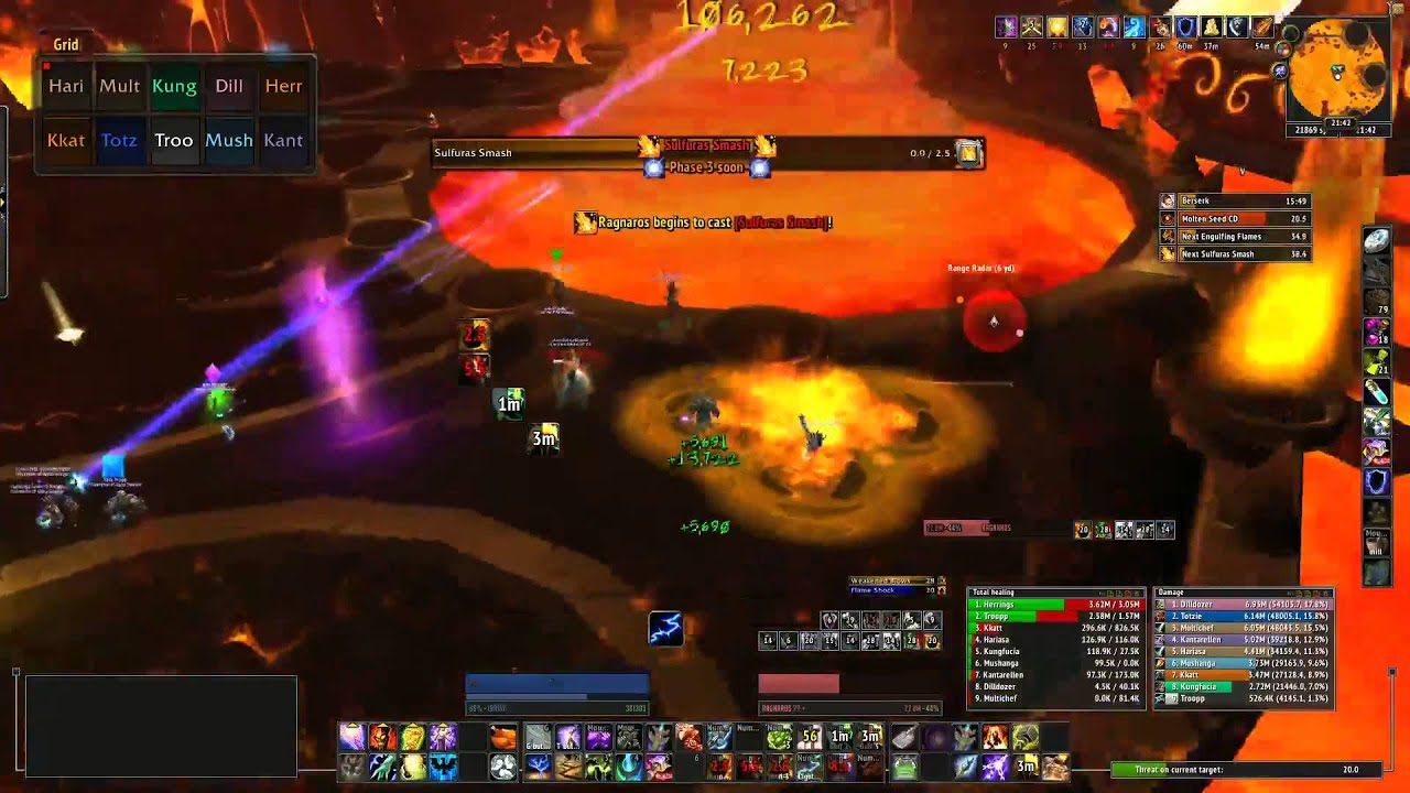 Ragnaros Heroic 10 man @lvl90 - Elemental Shaman POV