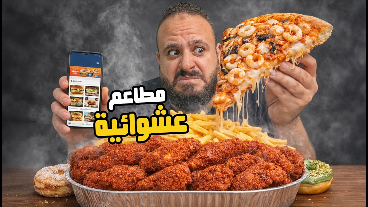 ⁣طلبت أكلي كله بشكل عشوائي 😳🍔