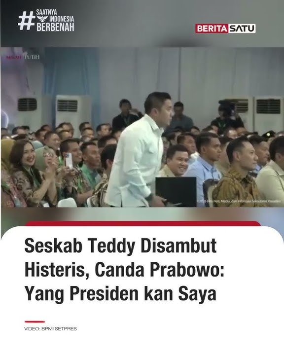 Seskab Teddy Disambut Histeris, Canda Prabowo: yang Presiden kan Saya #beritasatu