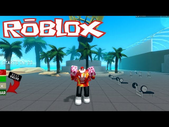 FIQUEI MUITO FORTE AO LIBERAR O PODER DO GELO E DO FOGO NO BIG LIFTING  SIMULATOR 2 (Roblox) 