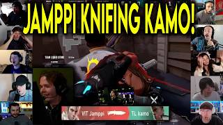 Valorant Streamers React To VIT Jamppi KNIFING TL Kamo In VCT