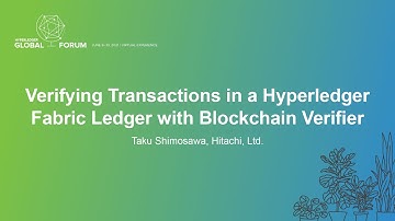 Verifying Transactions in a Hyperledger Fabric Ledger with Blockchain Verifier - Taku Shimosawa