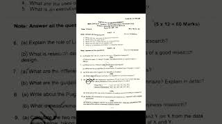 MBA  2nd sem | Business Research Methods | November 2022. #questionpaper