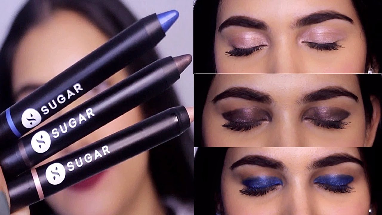 SUGAR COSMETIC'S EYESHADOW CRAYONS REVIEW EYE SWATCH SIMRAN KAUR