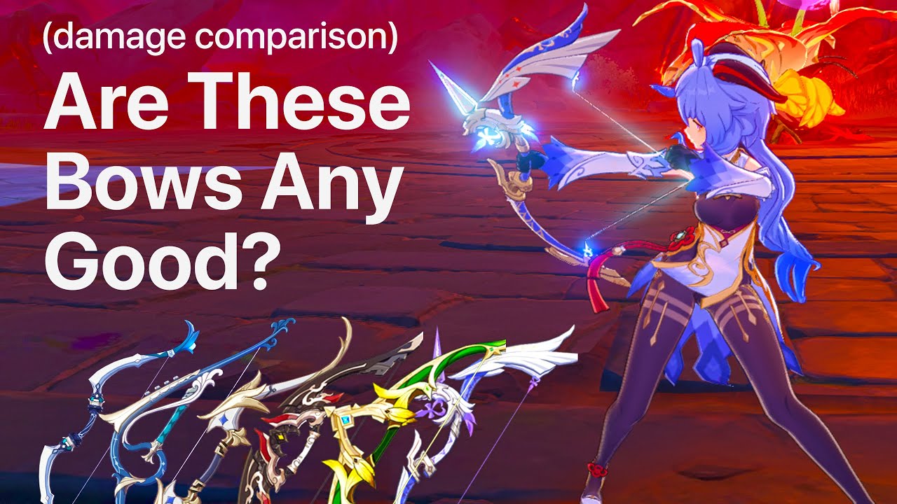 Viridescent vs Favonius vs Stringless vs Rust vs Sacrificial Bow vs Amos - Damage Comparison Ganyu