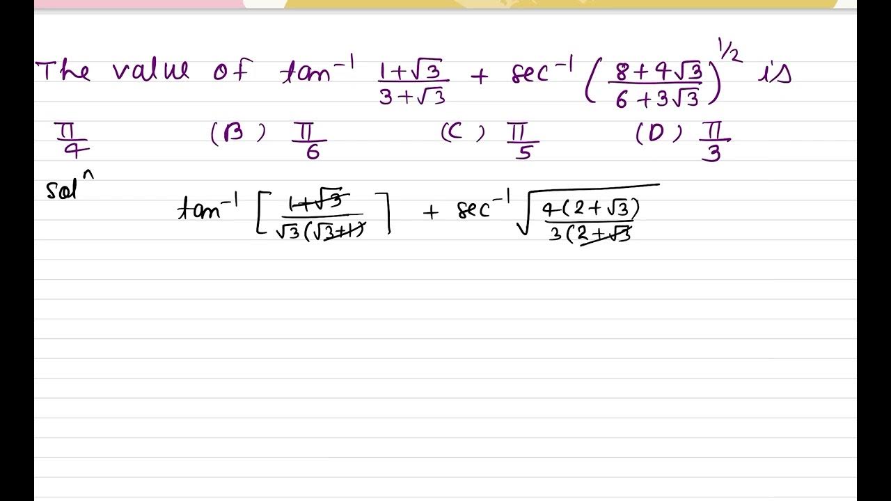 iitjee-mains2023qthe-value-of-tan-inverse-1-root3-3-root3-sec