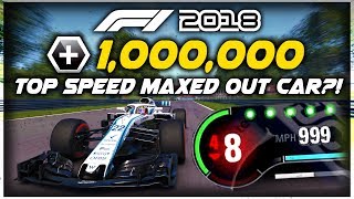 TOP SPEED OF A MAXED OUT CAR IN CAREER MODE w/ 1 MILLION R&D POINTS?! | F1 2018 Game Experiment screenshot 2