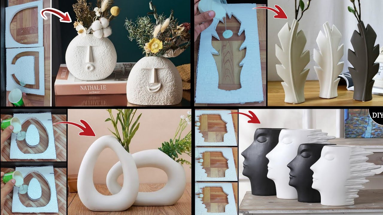 4 Easy craft idea // White Cement craft ideas // Easy craft YouTube