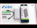 URBN 20000mAh  Power Bank with 20W Type C PD Super Fast Charging Unboxing | Hindi