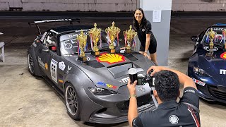 Winning the 8 hour endurance race in our Miata!