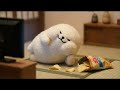 しろまるくん、ポテチを食べる。