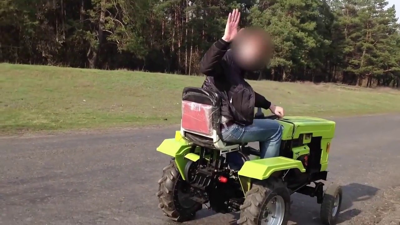 Китайский минитрактор DW120 (chinese minitractor test drive, 12 hp)