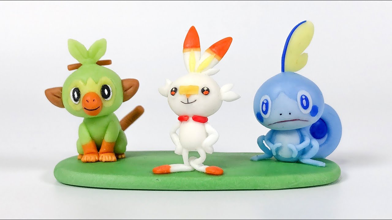 樹脂粘土 新作ポケモン ソード シールドの御三家作ってみた Pokemon Sword Shield Polymer Clay Tutorial Youtube