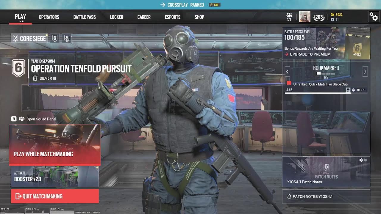 PC Crashed. Ranked Siege