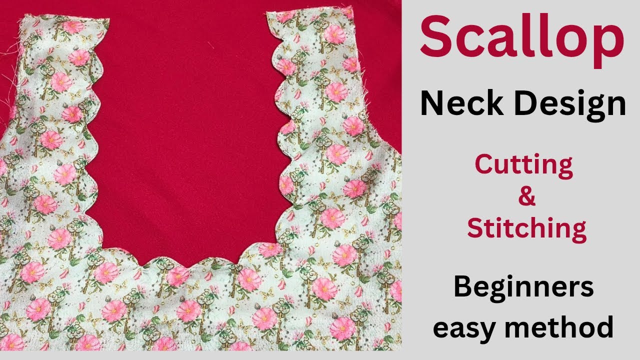 Scallop Neck Design cutting & stitching. beginners easy method. எளிய முறையில் தைப்பது எப்படி?