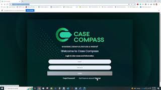 Overview of initial signup to Case Compass