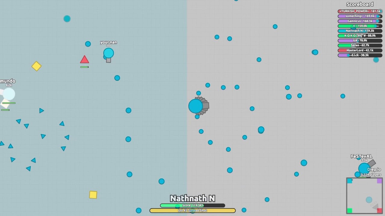 175k Spreadshot [FULL GAME] - 4 Teams | diep.io