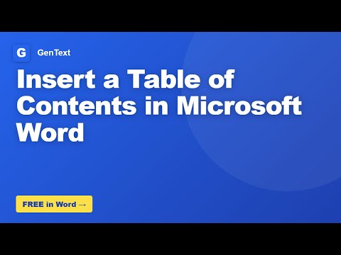 How to Insert a Table of Contents in Microsoft Word